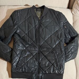Scotch & Soda Dark Quilted Bomber Jacket